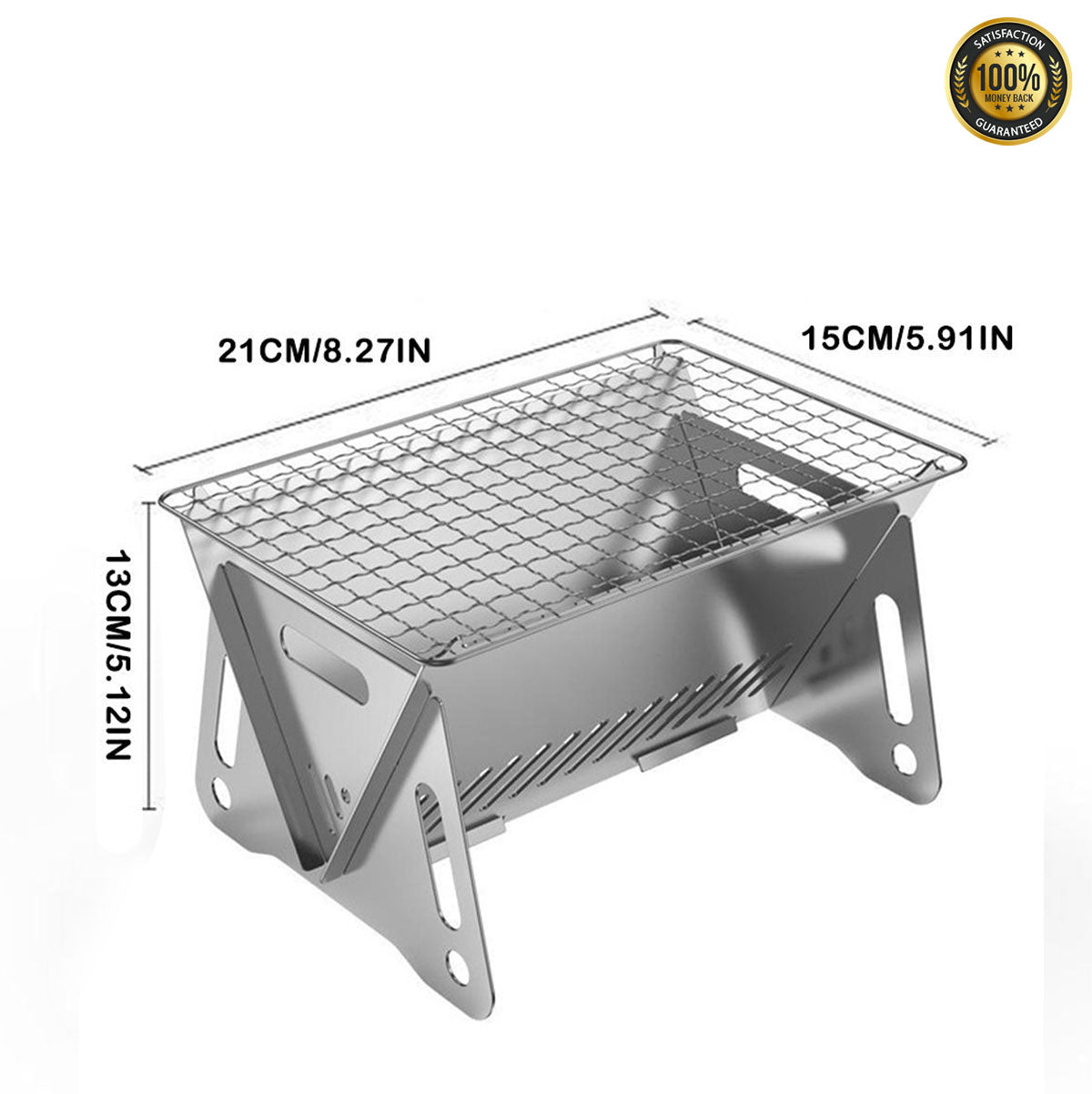 OzLiving™ Folding Stainless Steel BBQ Grill