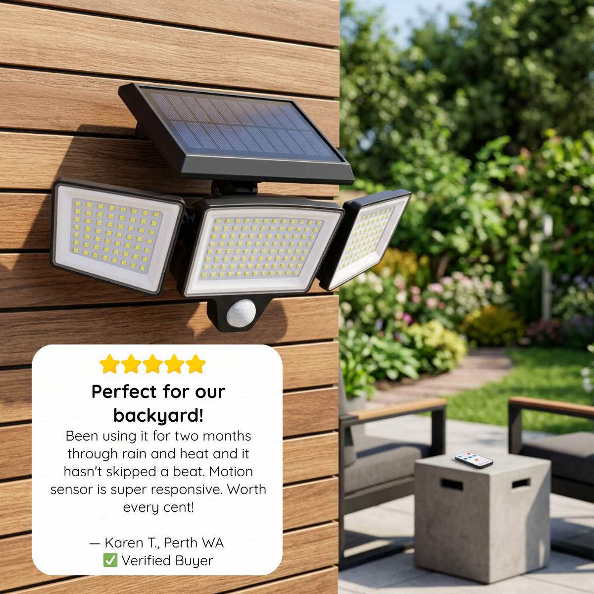 OzLiving™ Solar Motion Sensor Light With Remote Control
