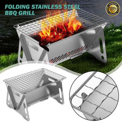 OzLiving™ Folding Stainless Steel BBQ Grill