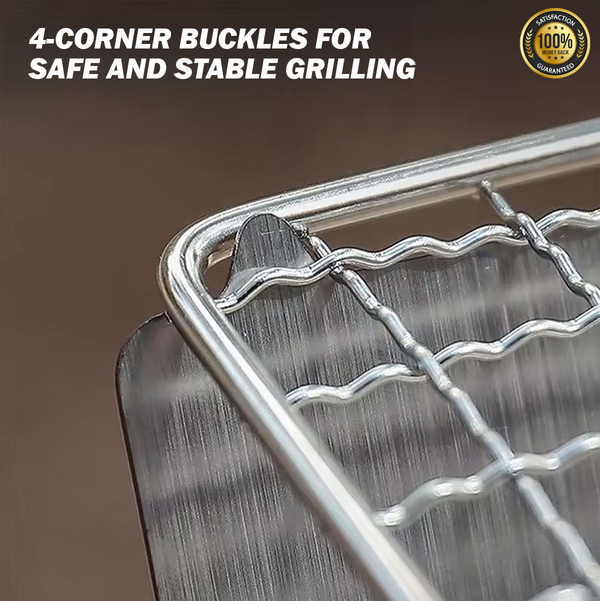OzLiving™ Folding Stainless Steel BBQ Grill