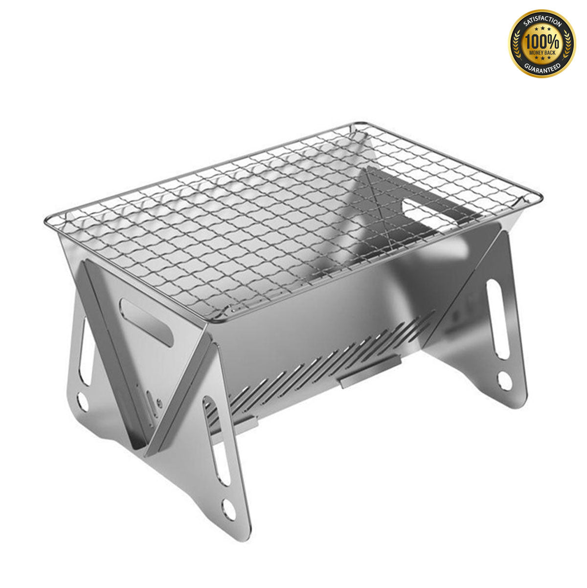 OzLiving™ Folding Stainless Steel BBQ Grill
