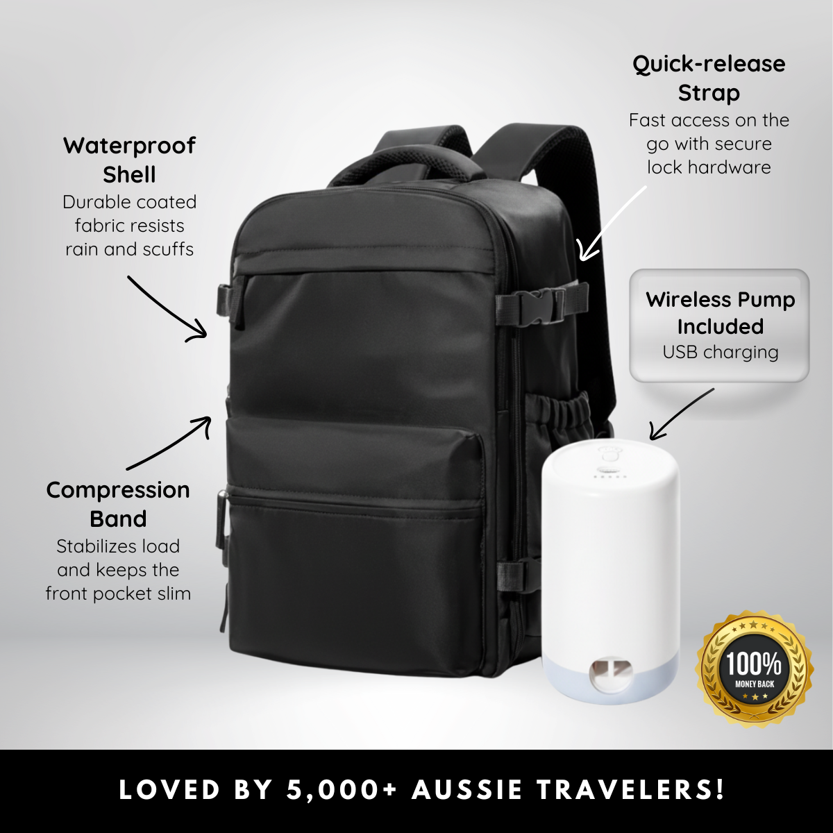 OzLiving™ Vacuum Compression Backpack