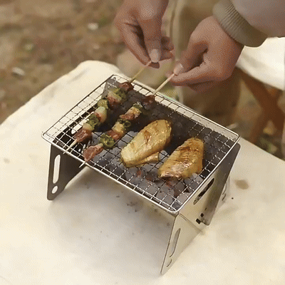 OzLiving™ Folding Stainless Steel BBQ Grill
